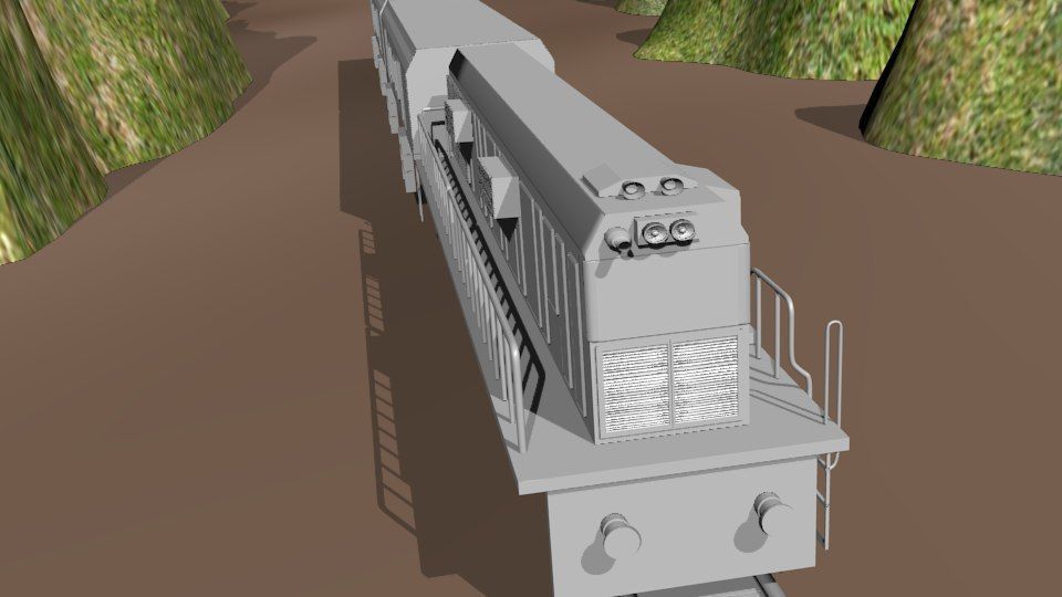 Train 3D model engine 3D model_2