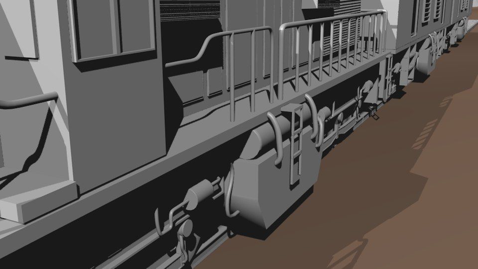 Train 3D model engine 3D model_3