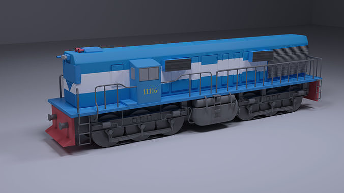Train 3D model engine 3D model