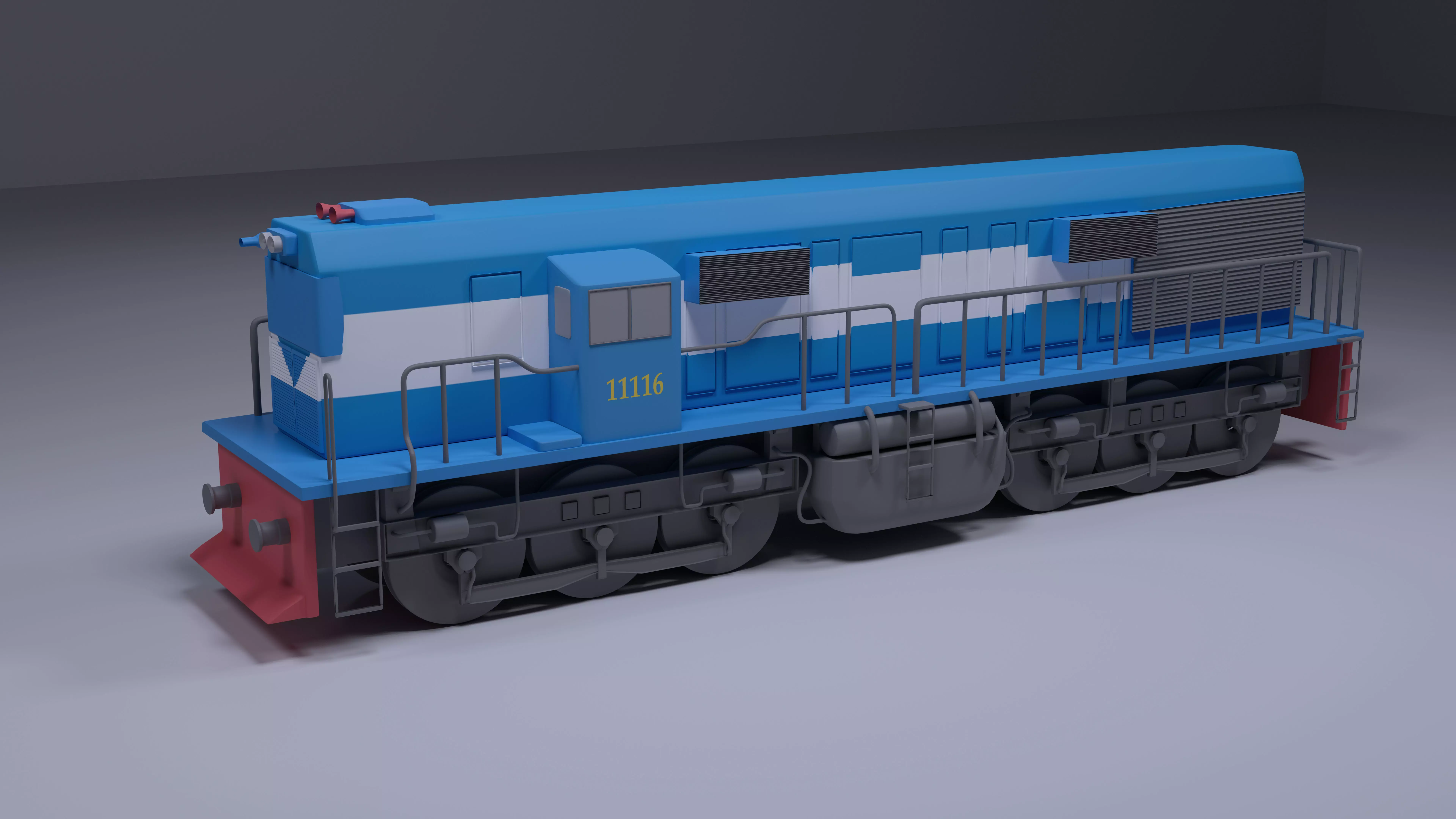 Train 3D model engine 3D model_0