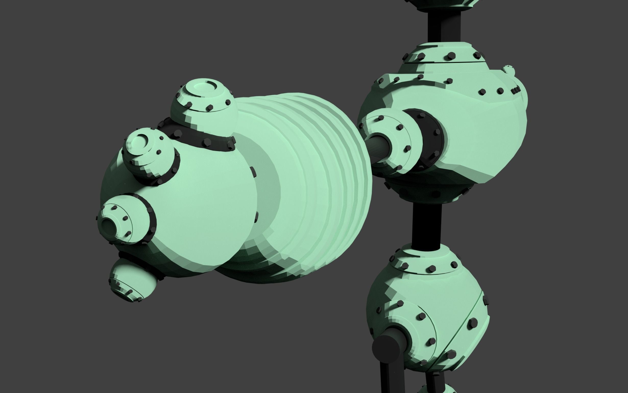 robot cccp Low-poly 3D model_5