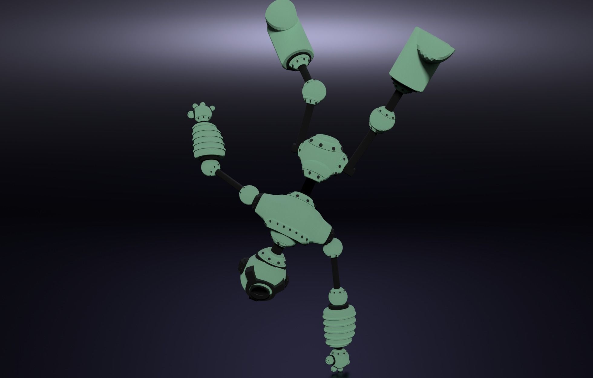 robot cccp Low-poly 3D model_3