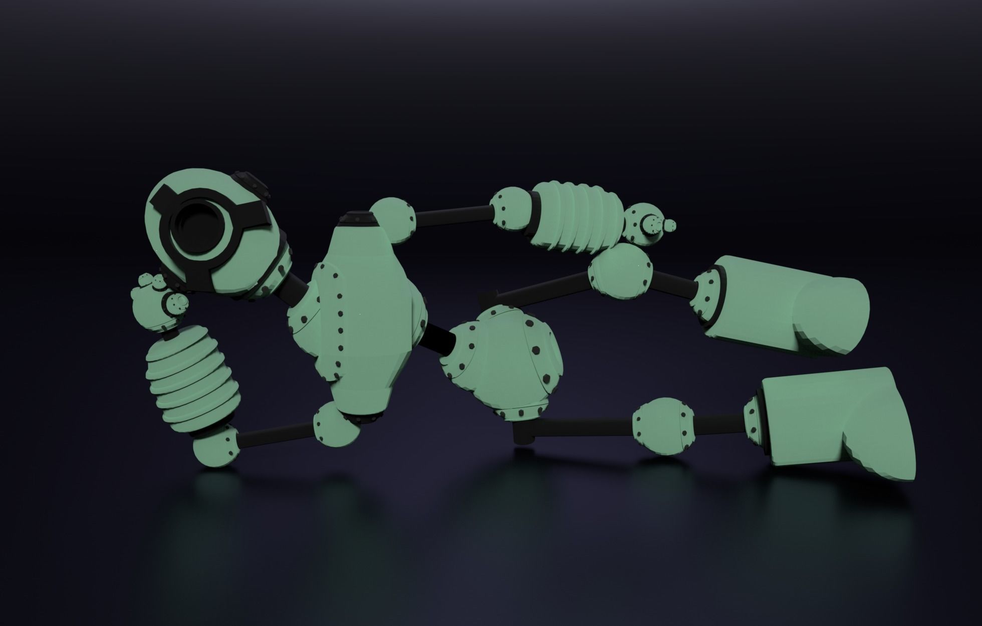 robot cccp Low-poly 3D model_6