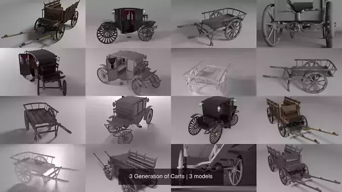 3 Generation of Carts 3D Model Collection
