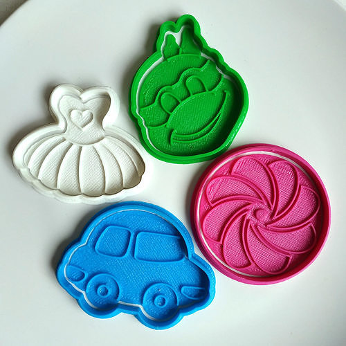 Cookie cutters set toys 3D print model