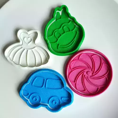 Cookie cutters set toys 3D print model