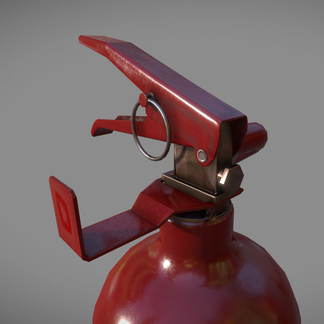 Lowpoly Extinguisher fire 3D model_4