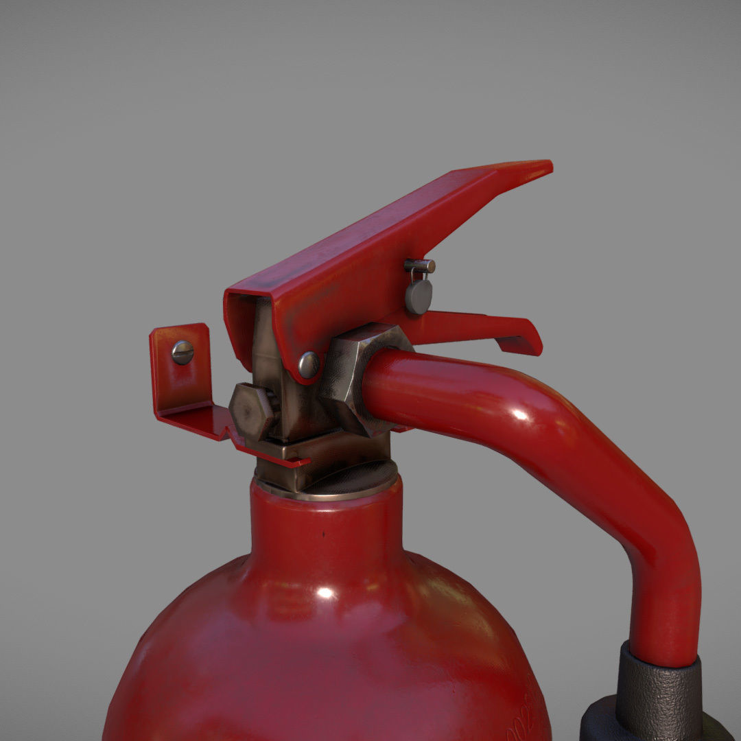 Lowpoly Extinguisher fire 3D model_1