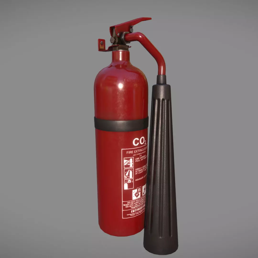 Lowpoly Extinguisher fire 3D model_0