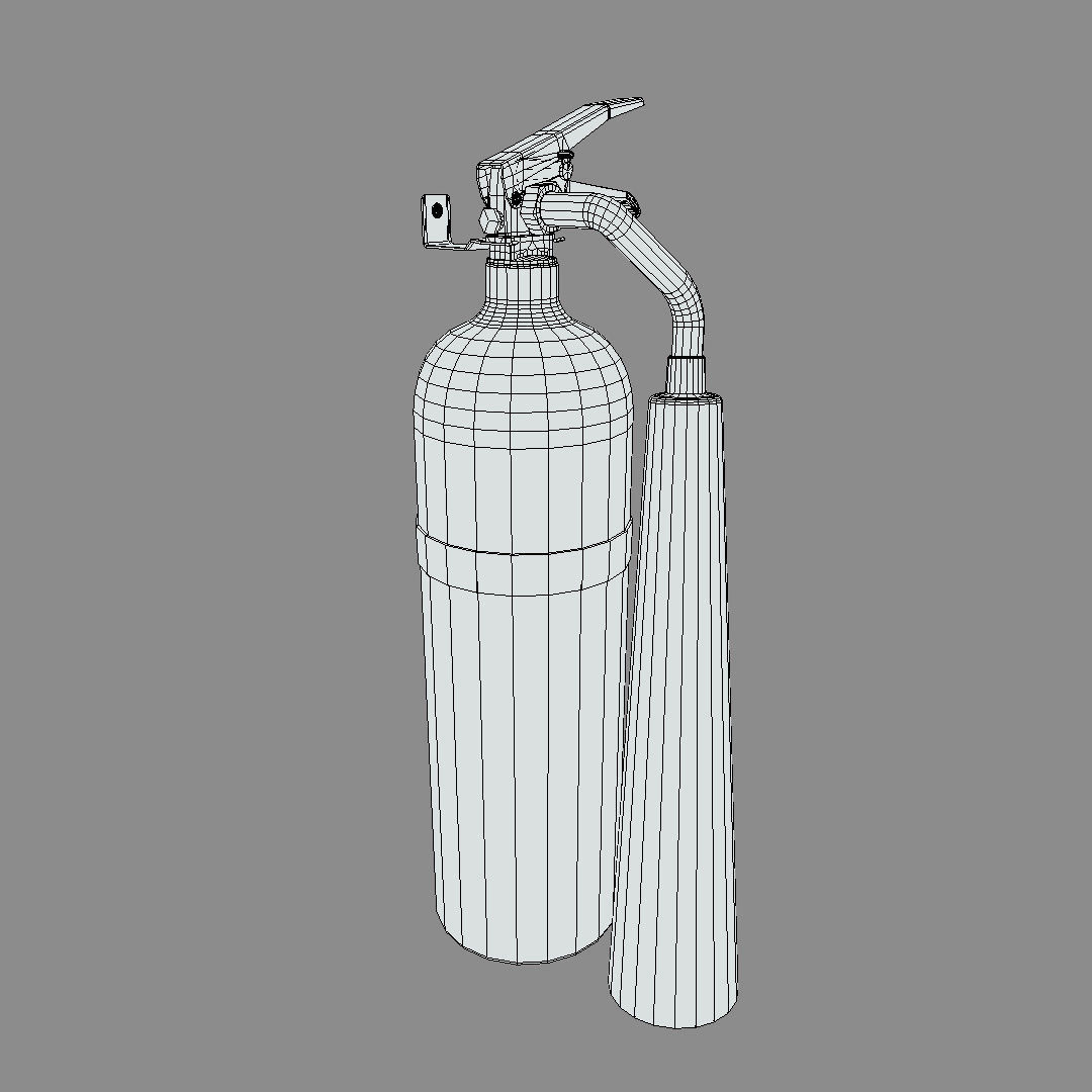Lowpoly Extinguisher fire 3D model_2