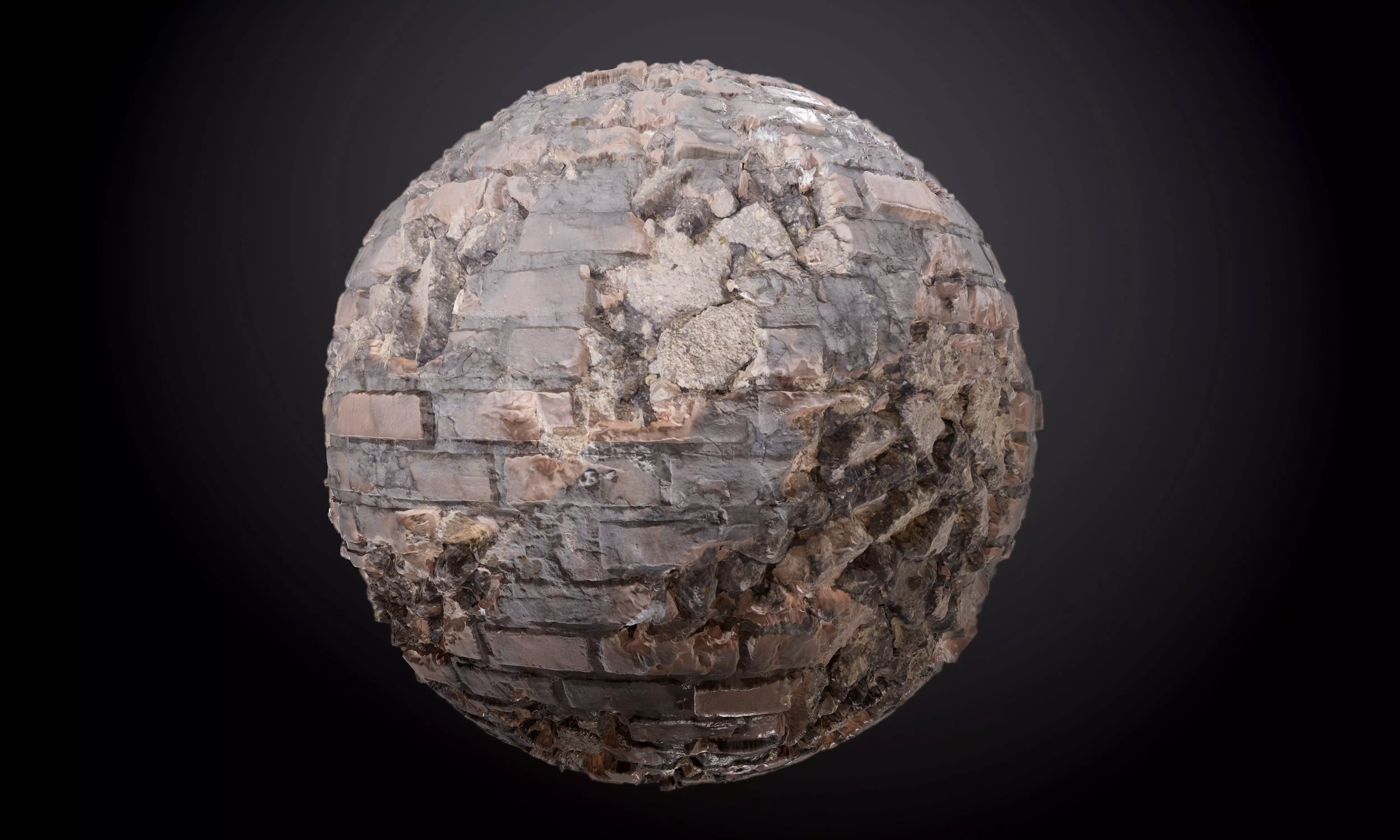 Brick Wall Sloppy Concrete Seamless PBR Texture Texture_0
