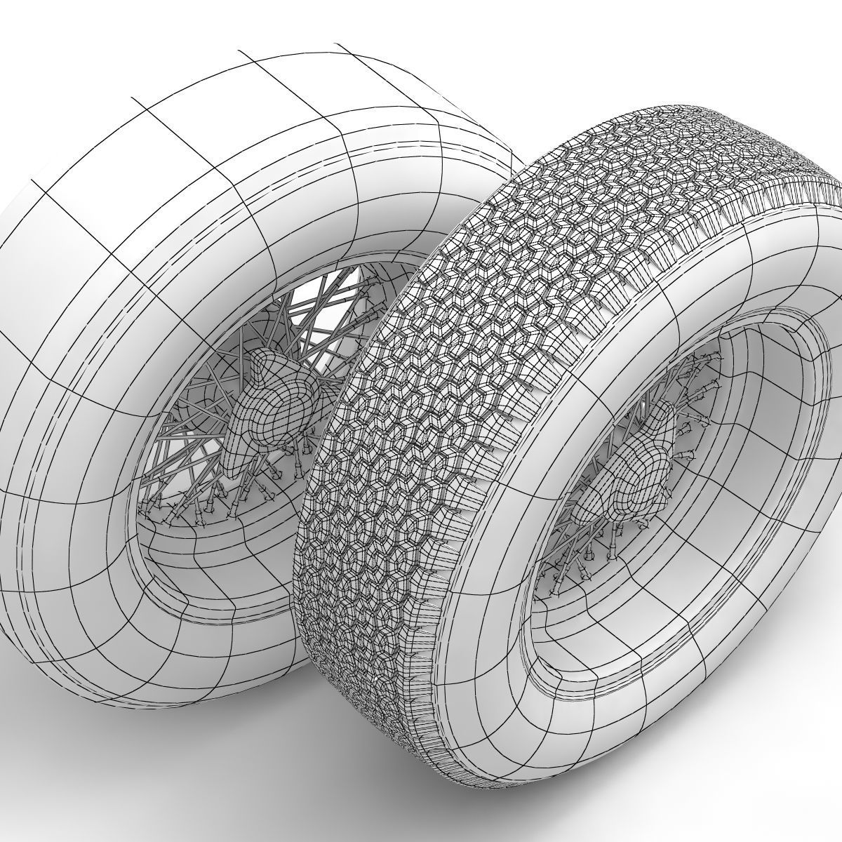 Dunlop CR65 tyres - Borrani rims 3D model_11