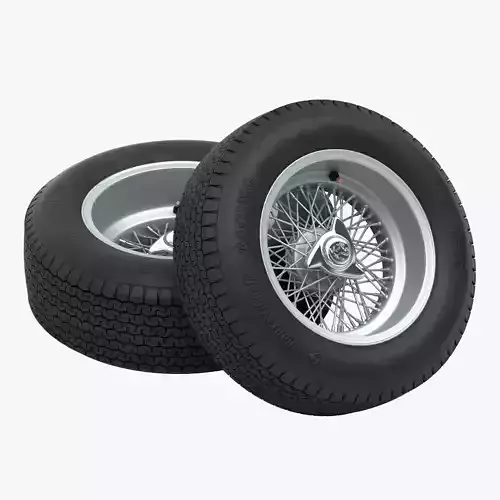 Dunlop CR65 tyres - Borrani rims 3D model