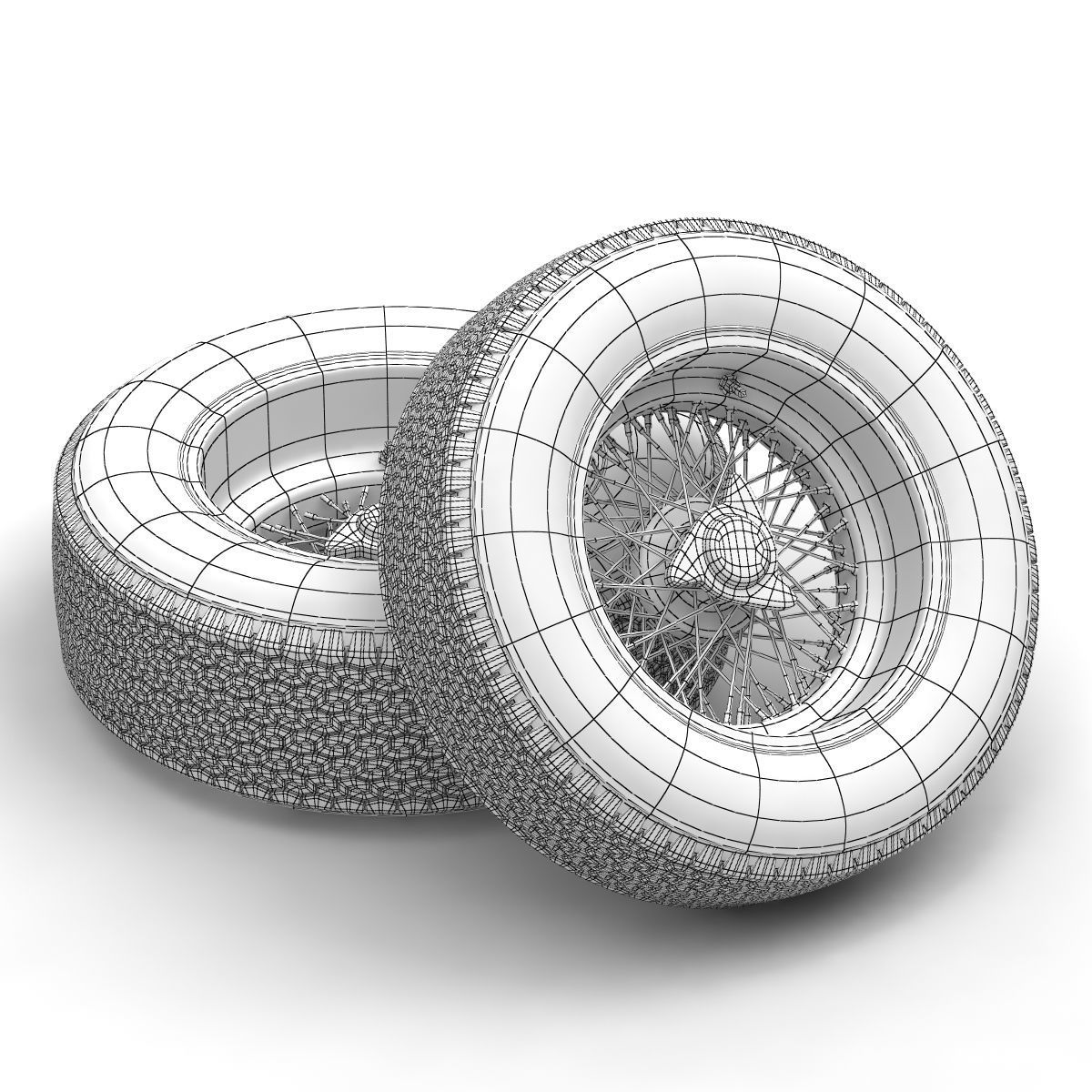 Dunlop CR65 tyres - Borrani rims 3D model_8