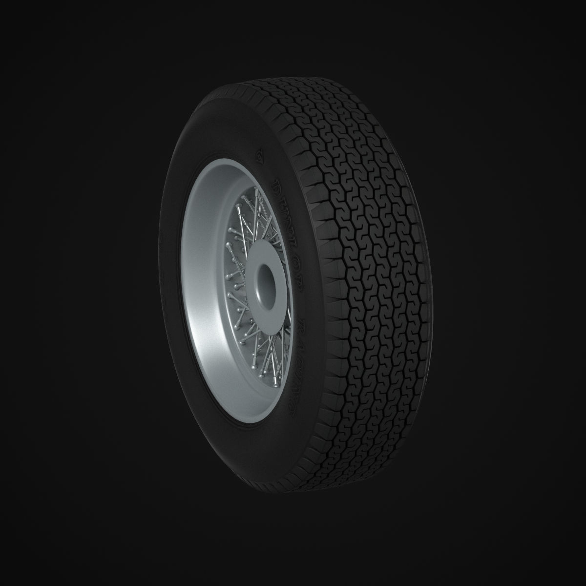 Dunlop CR65 tyres - Borrani rims 3D model_23