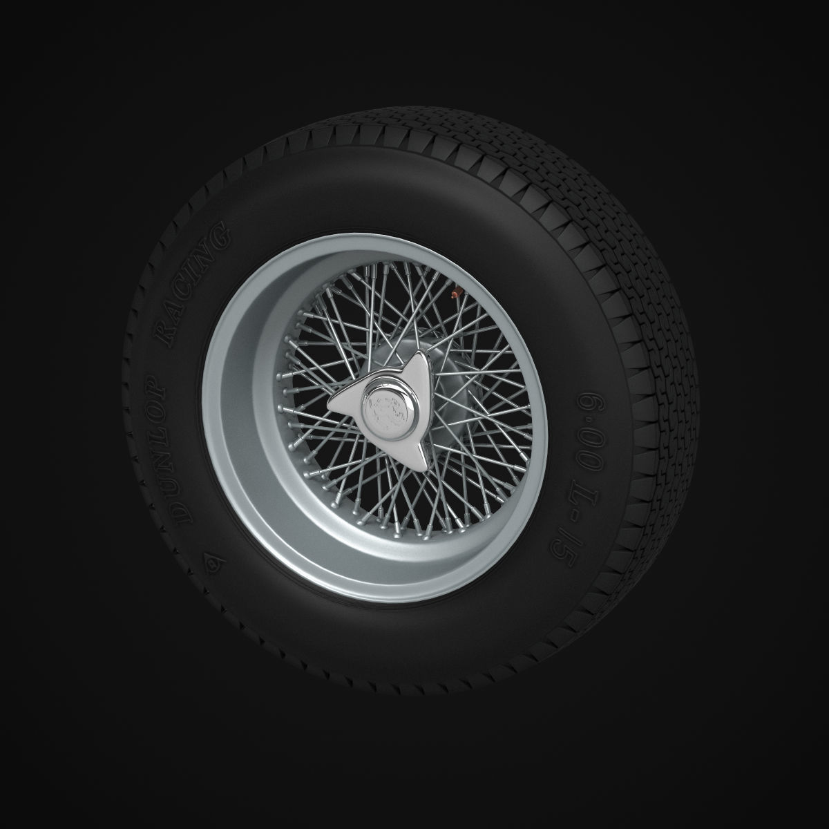 Dunlop CR65 tyres - Borrani rims 3D model_19