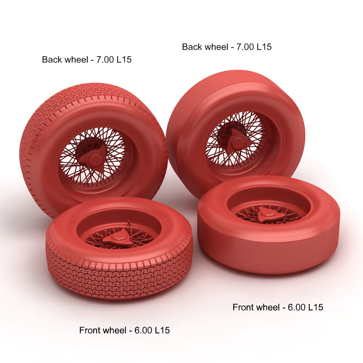 Dunlop CR65 tyres - Borrani rims 3D model_3