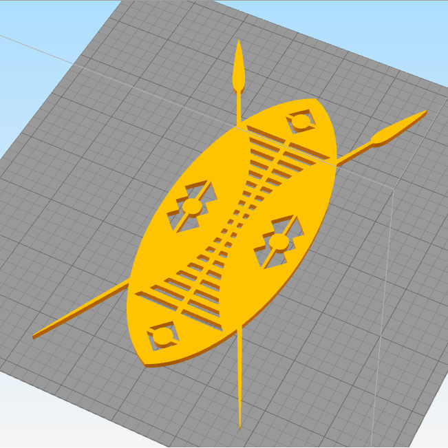 African Shield for wall decoration 3D print model_1