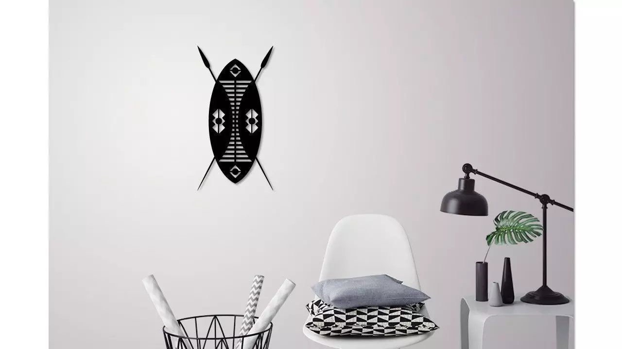 African Shield for wall decoration 3D print model_0