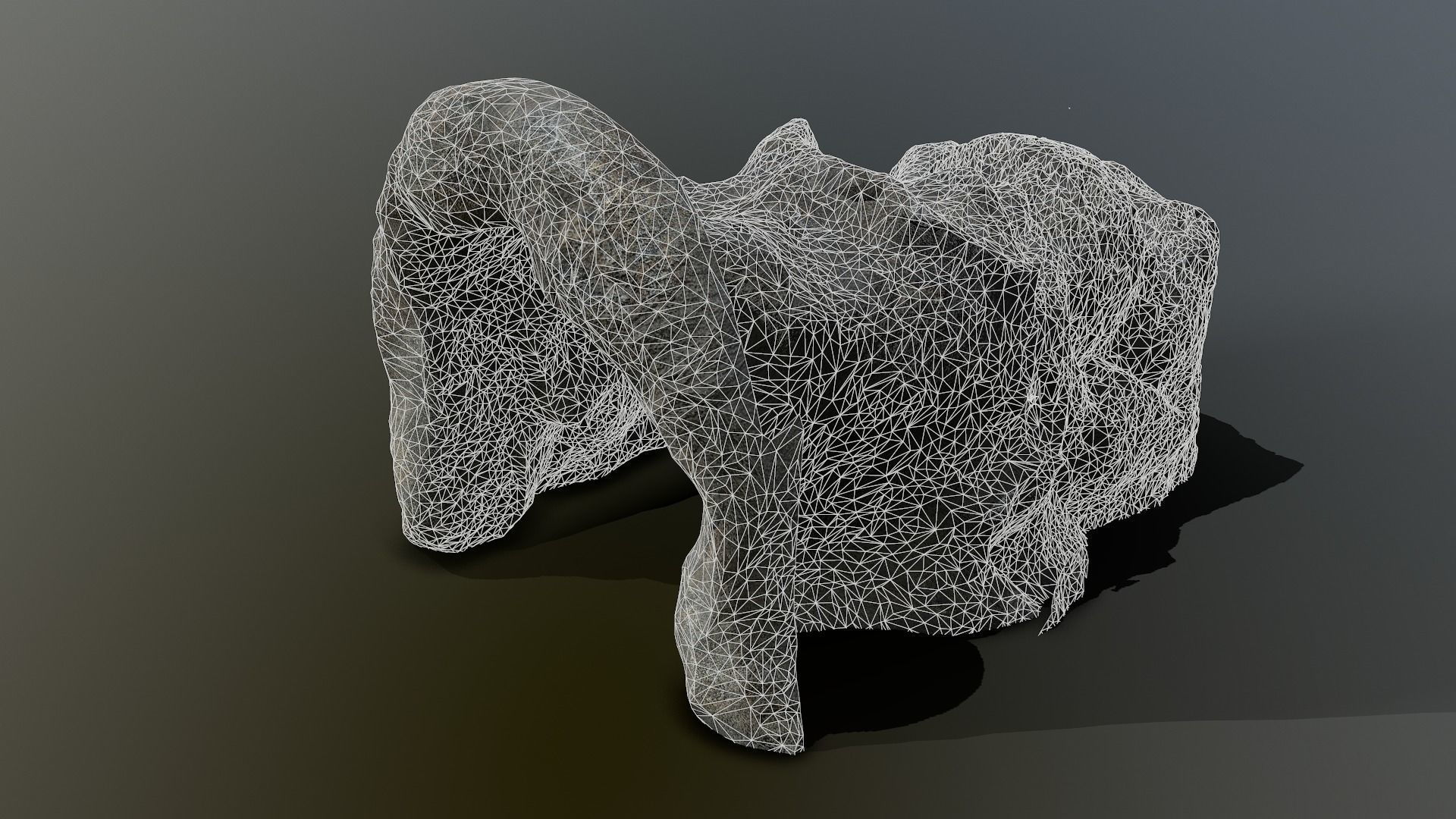 Big Cave lowpoly 3D model_6