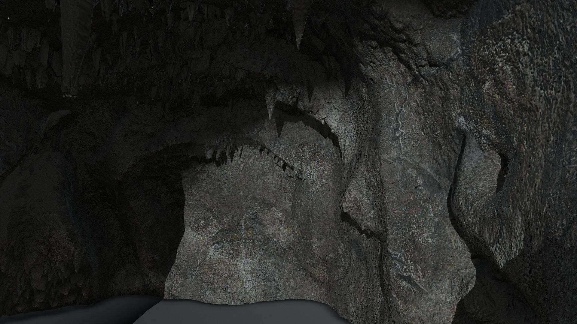 Big Cave lowpoly 3D model_1