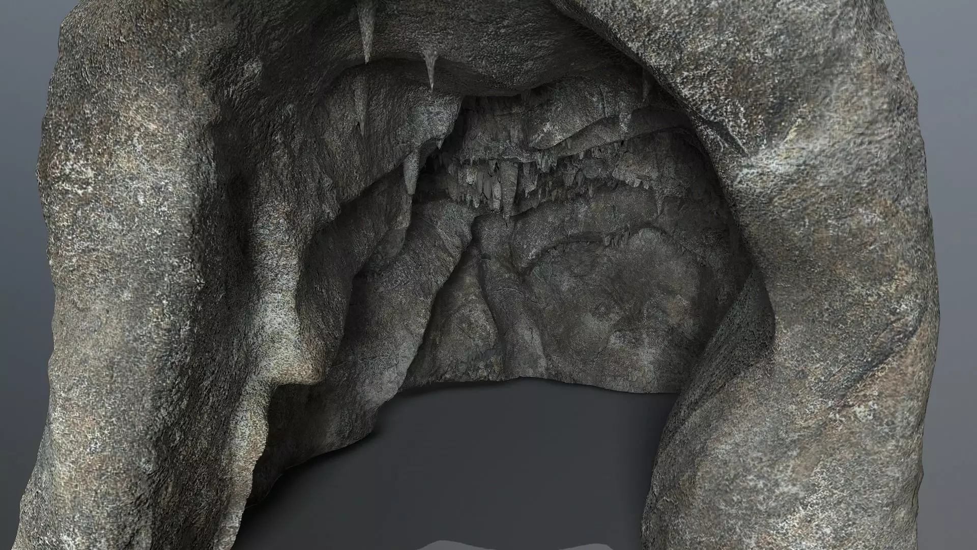 Big Cave lowpoly 3D model_0