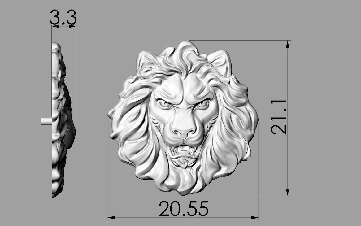 Lion Pendant 3D print model_5