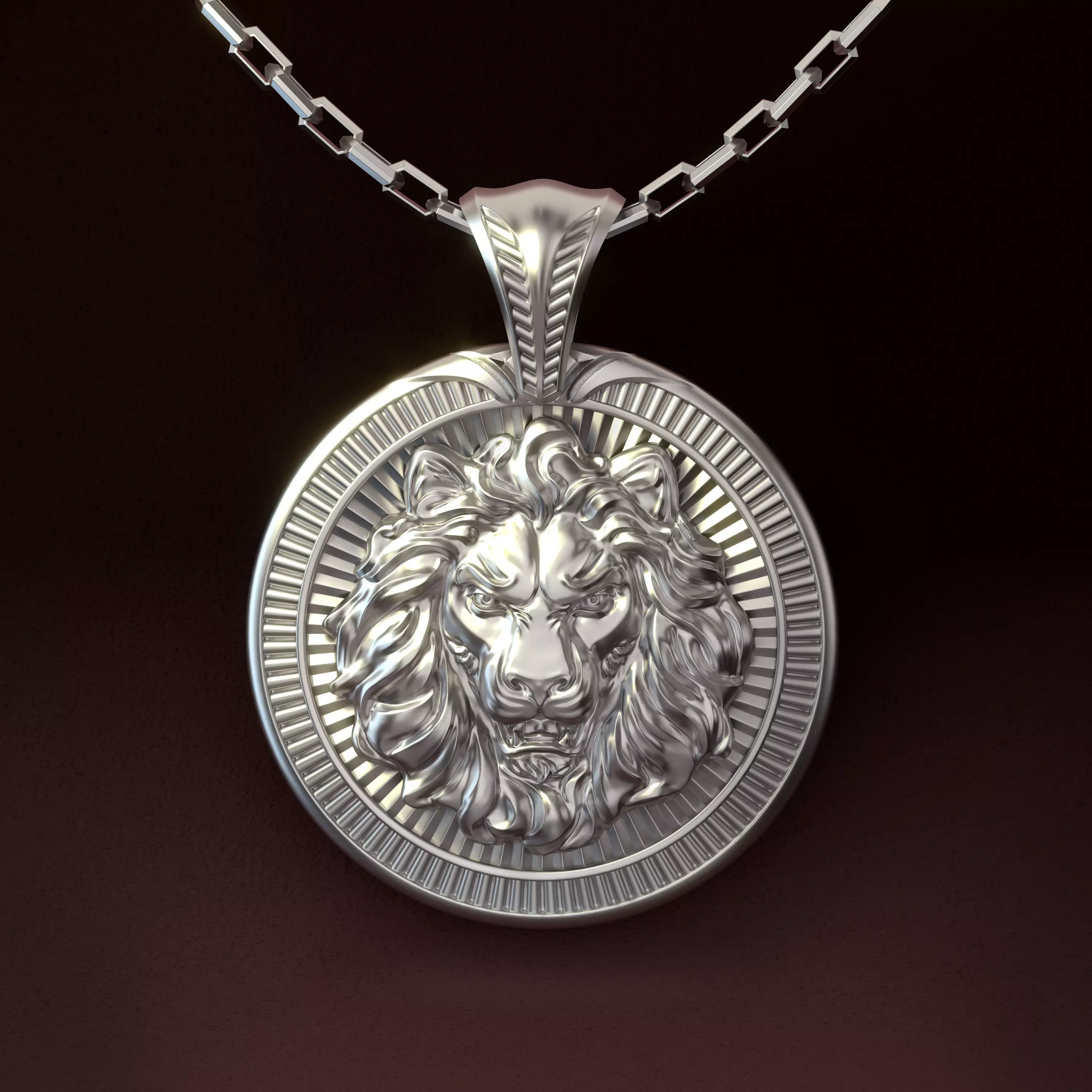 Lion Pendant 3D print model_0