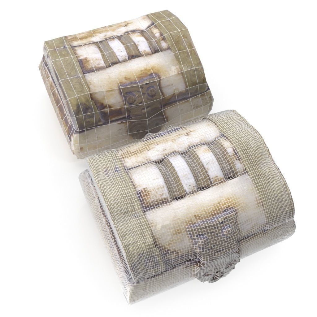 Mini Chest 03 - Low and High Poly versions Low-poly 3D model_2