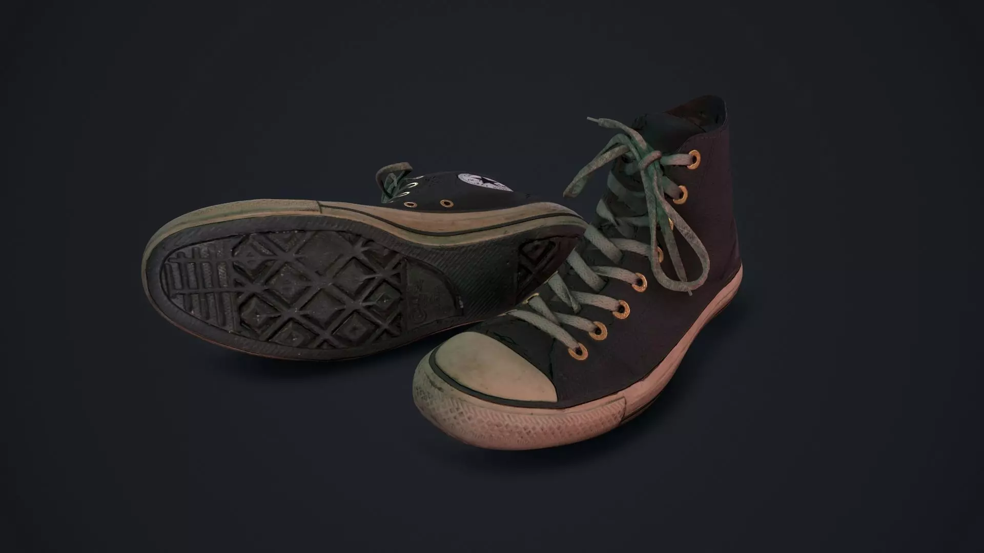 Converse All Star Black 3D model Low-poly 3D model_0