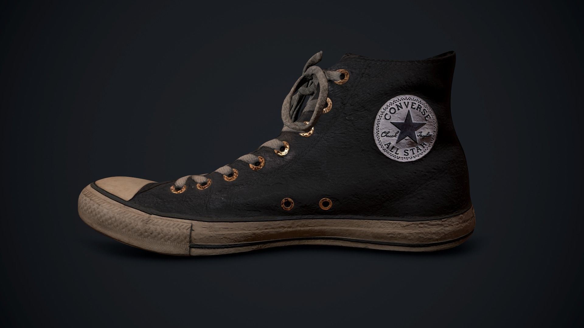 Converse All Star Black 3D model Low-poly 3D model_7