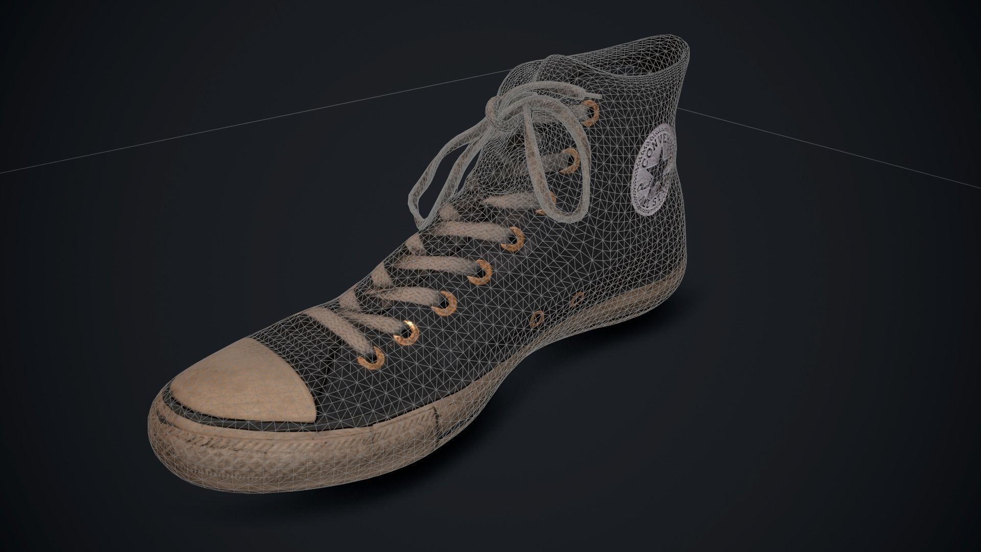 Converse All Star Black 3D model Low-poly 3D model_8