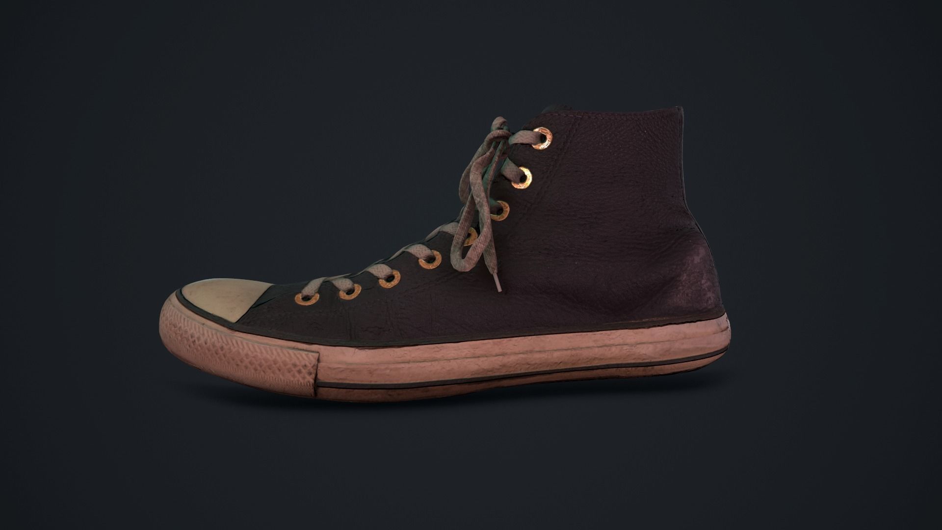 Converse All Star Black 3D model Low-poly 3D model_2