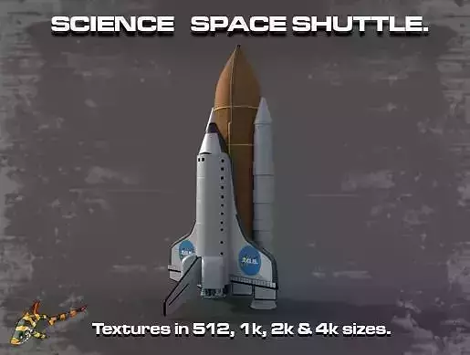 SCIENCE SPACE SHUTTLE Low-poly 3D model