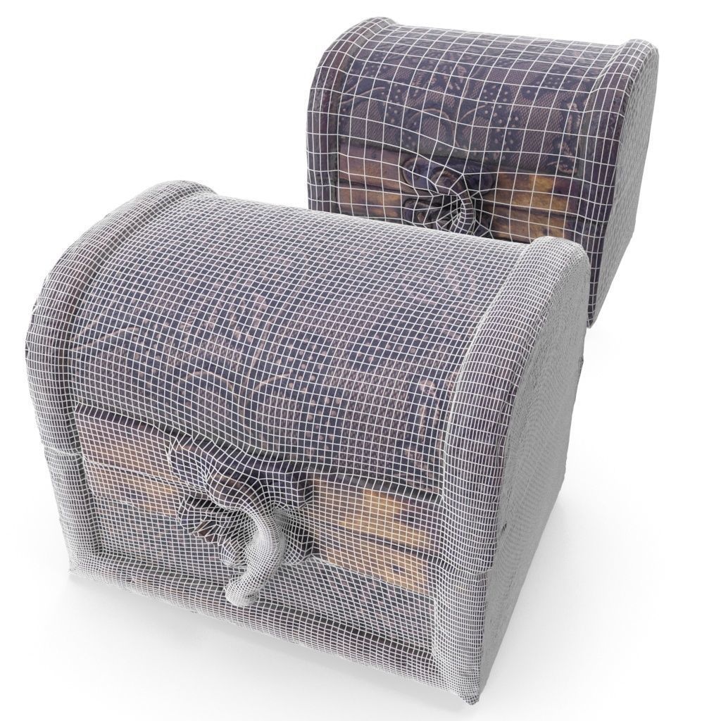 Small Chest 04 - Low and High Poly versions Low-poly 3D model_1