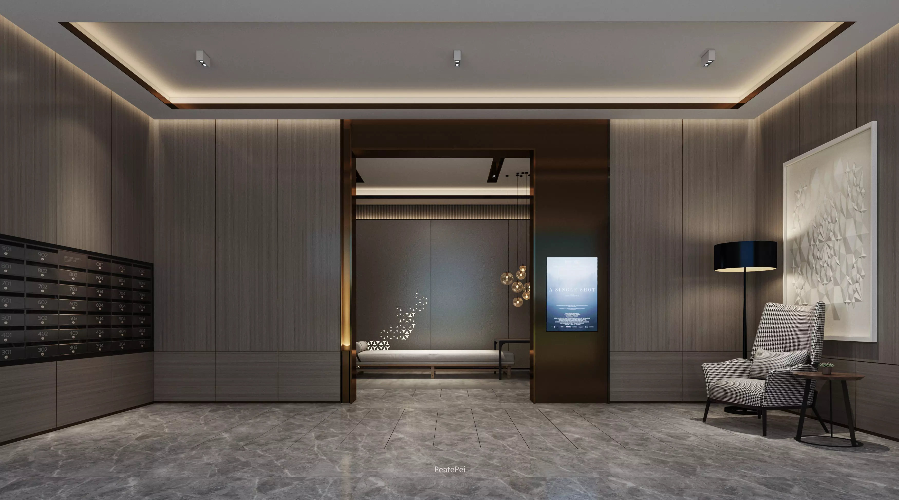 Residential hall 3D model