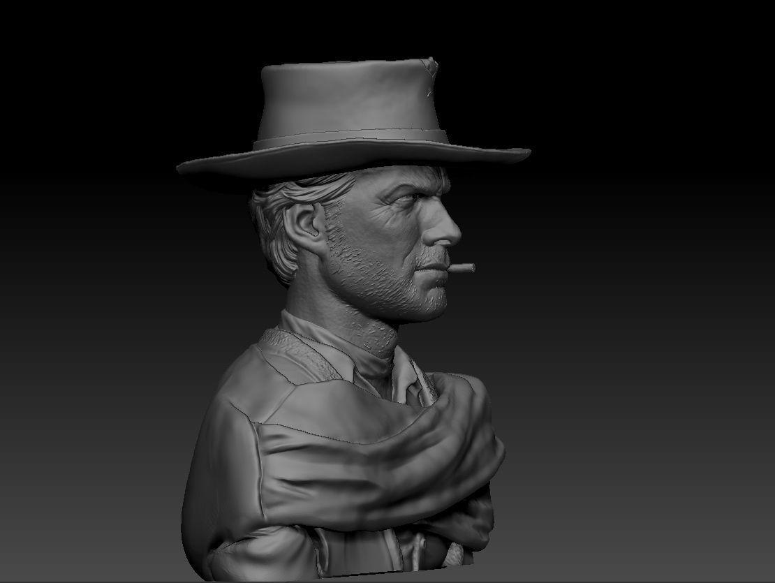 Clint Eastwood young version 3D print model_3