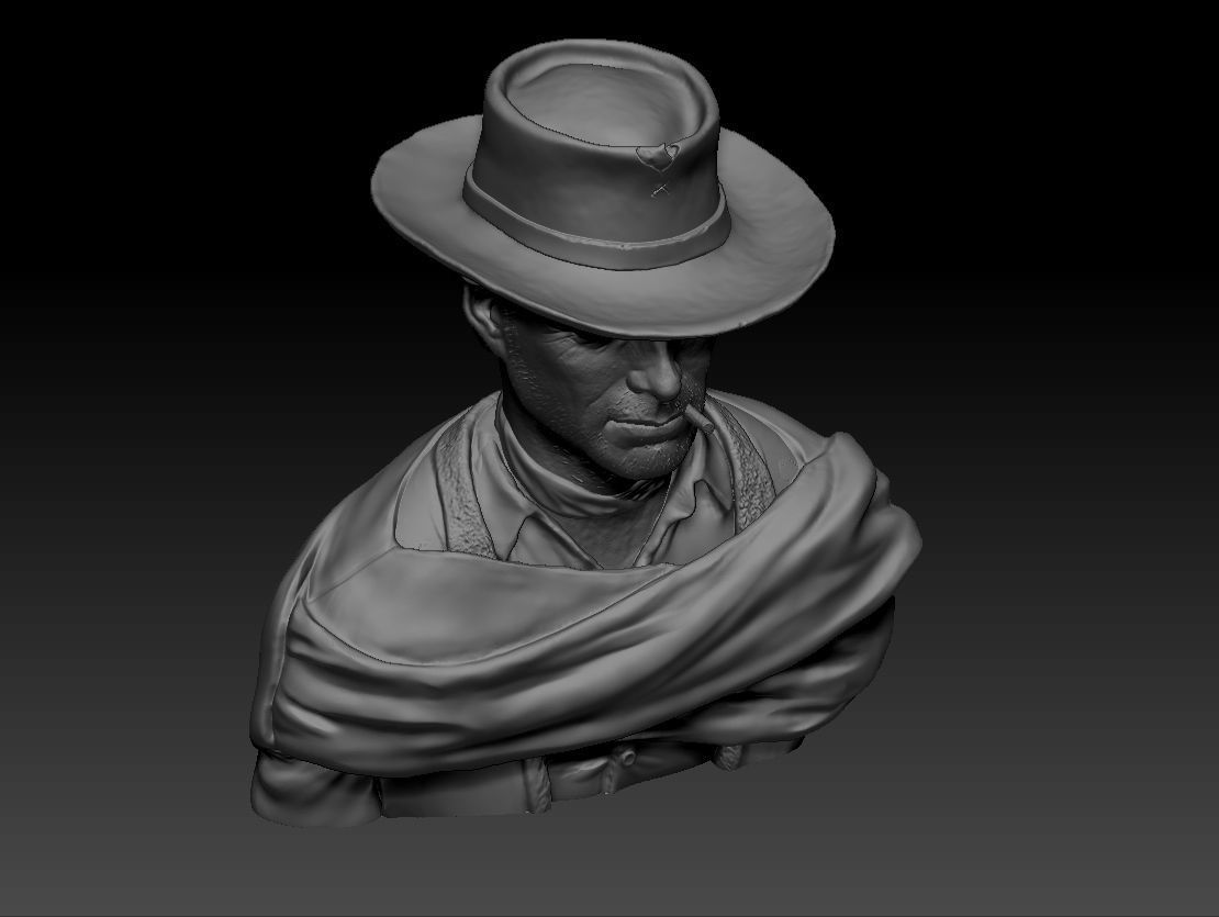 Clint Eastwood young version 3D print model_5