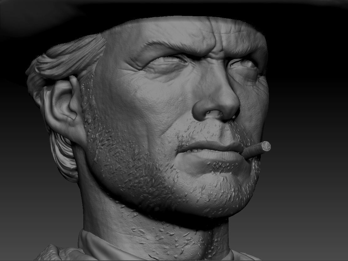 Clint Eastwood young version 3D print model_6