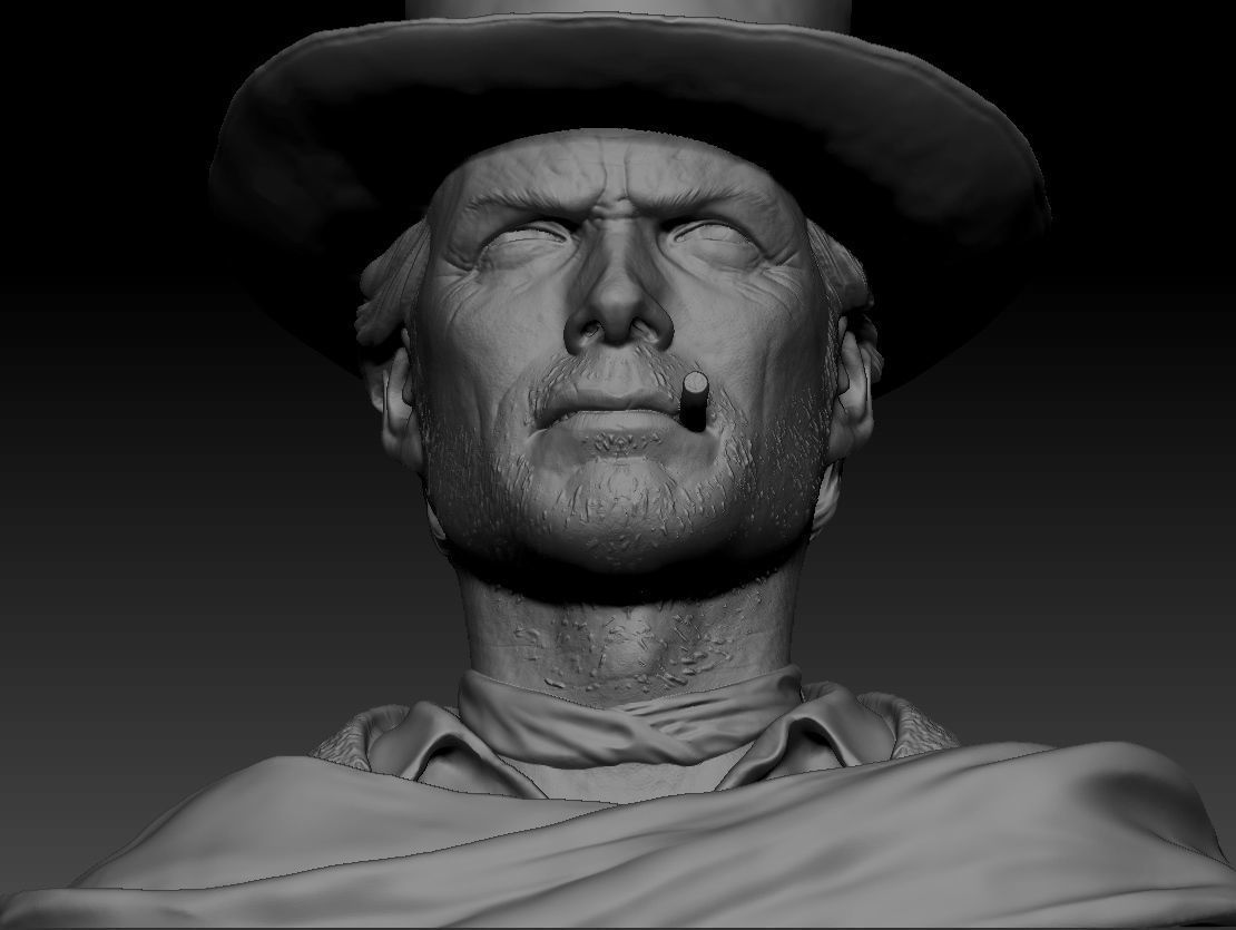 Clint Eastwood young version 3D print model_4