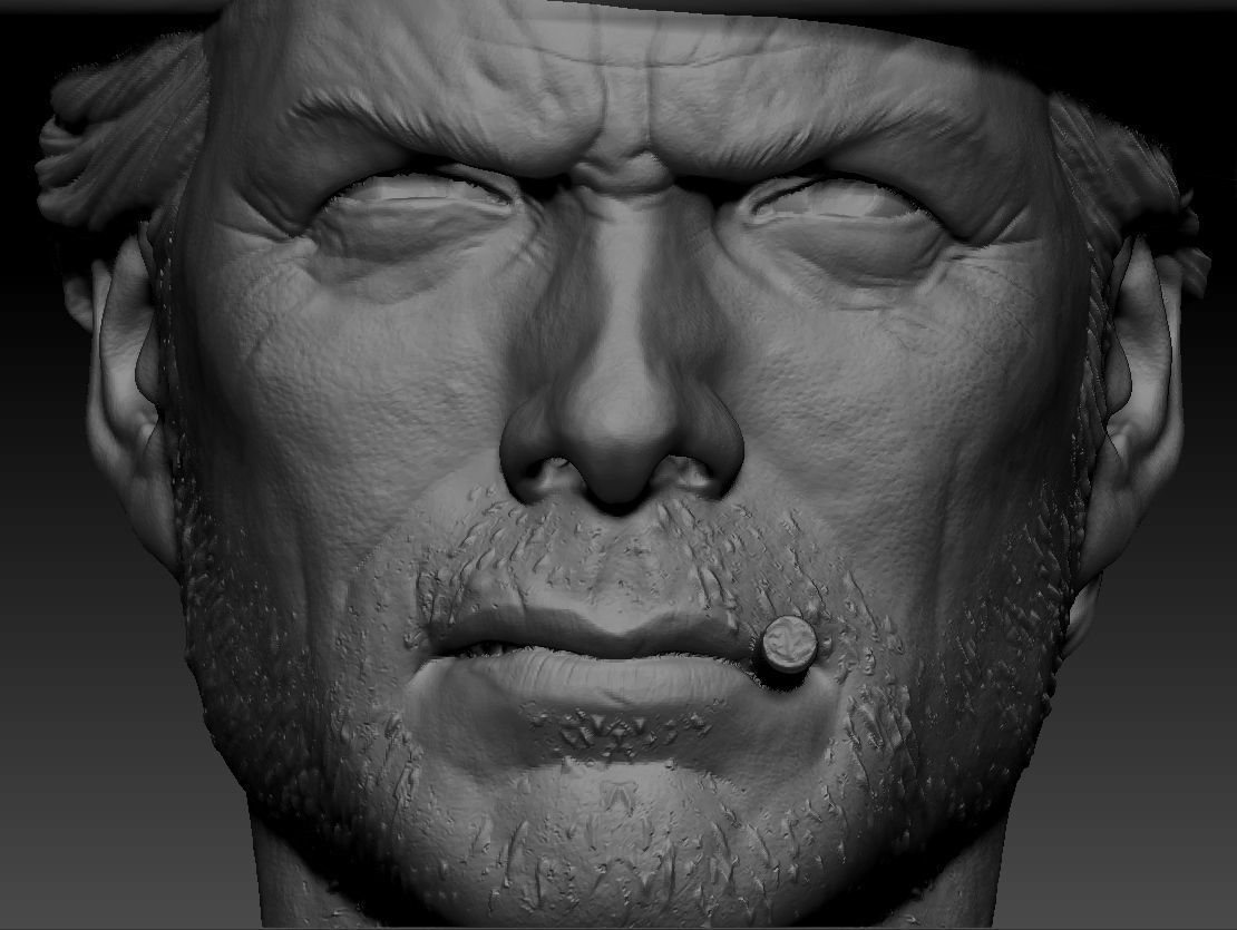 Clint Eastwood young version 3D print model_1