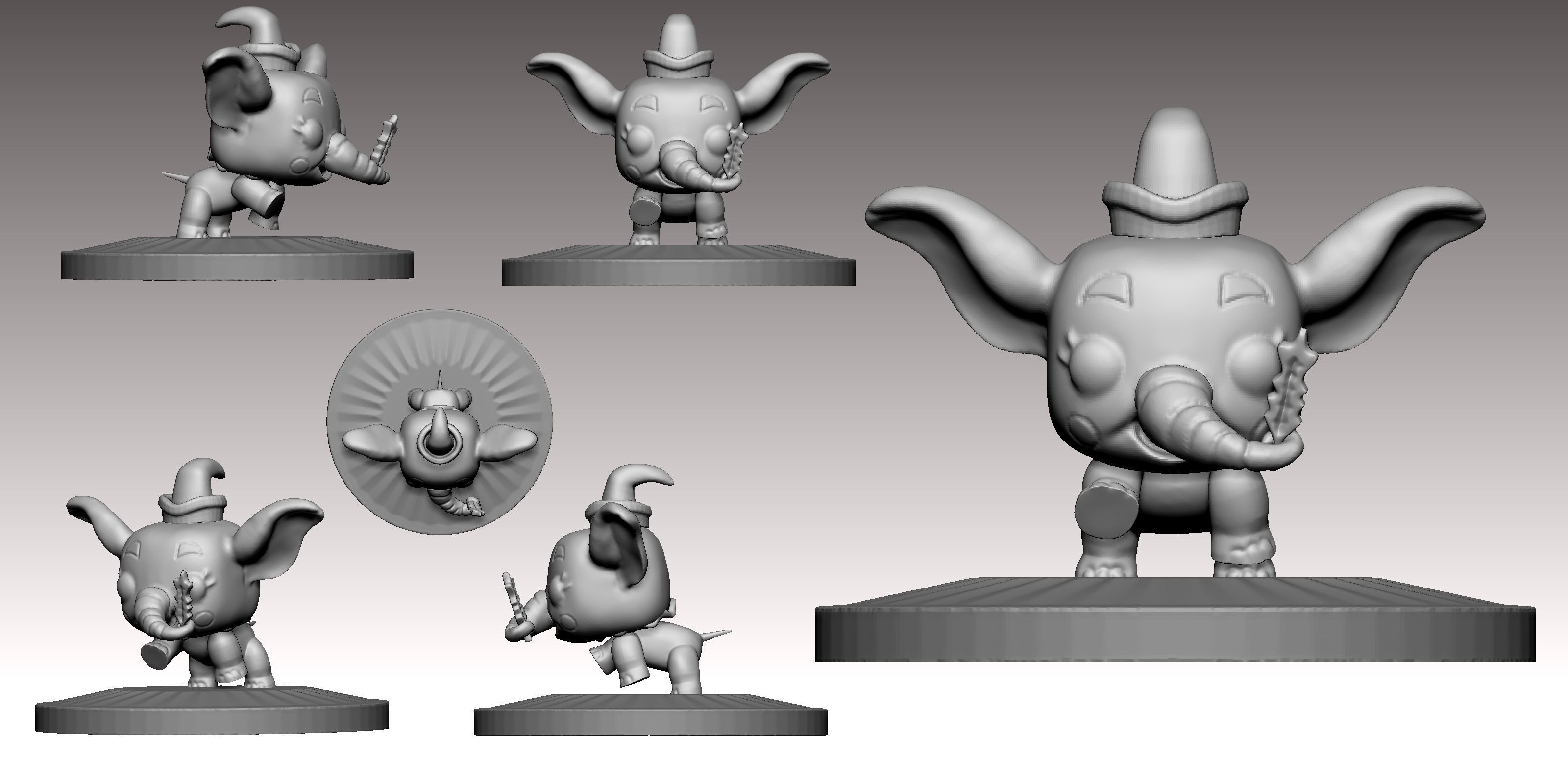 Dumbo PopFunko Clown 3D print model_3