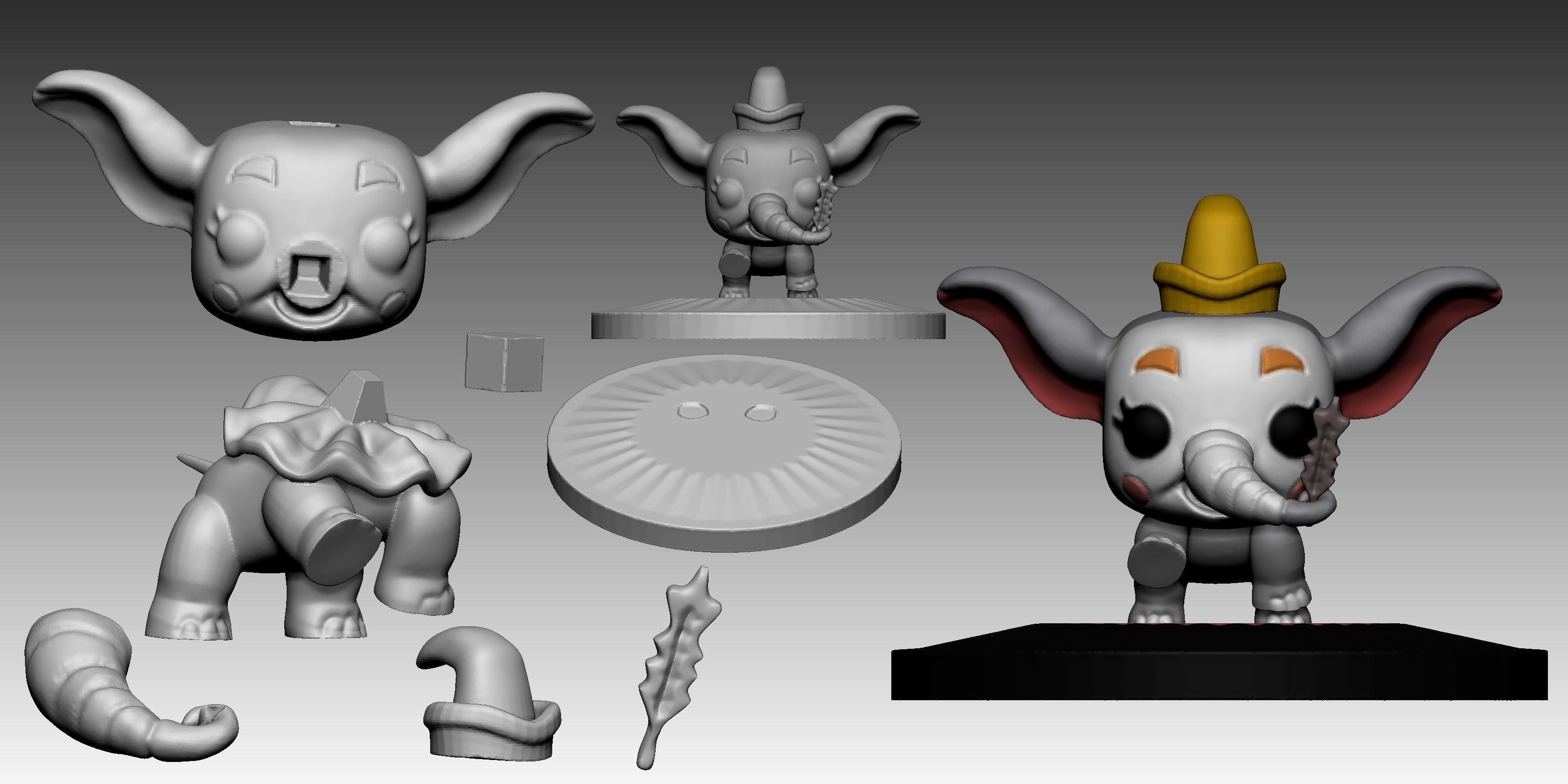 Dumbo PopFunko Clown 3D print model_5