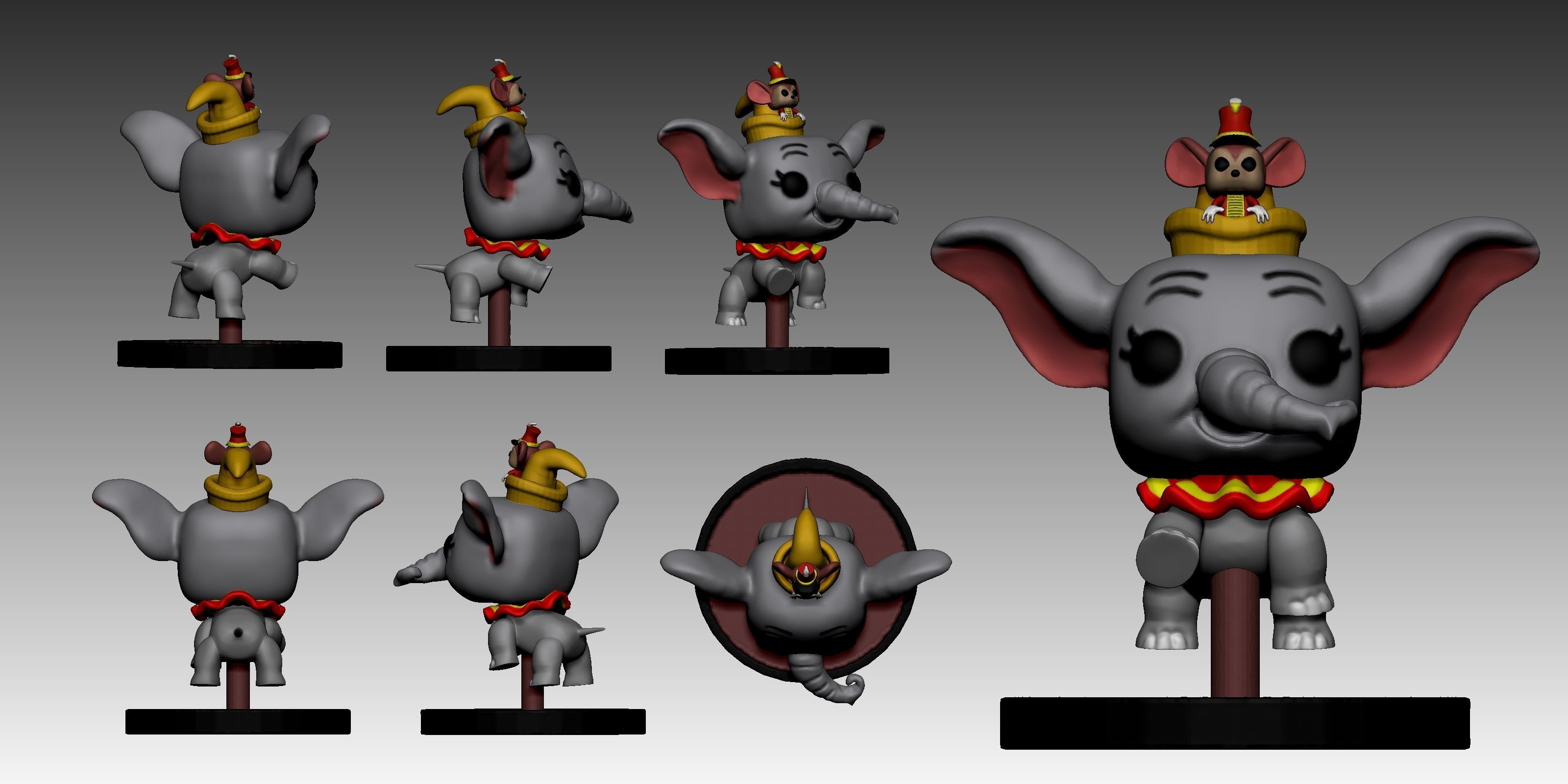 Dumbo PopFunko flying 3D print model_2