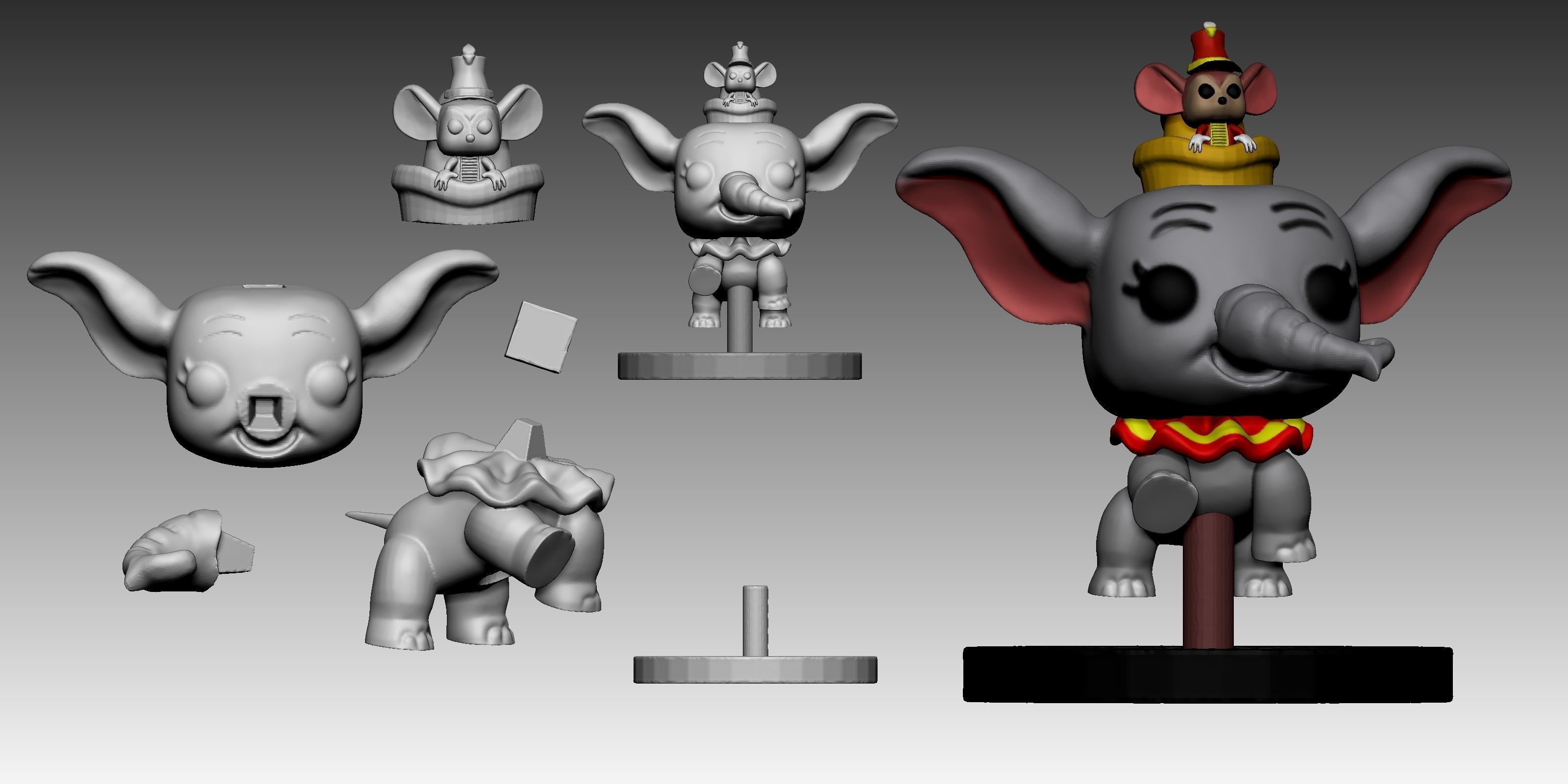 Dumbo PopFunko flying 3D print model_4