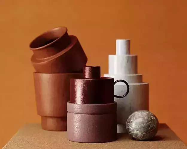 Terracotta decorative set 