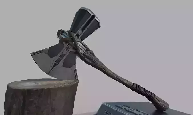 REALISTIC AXE STORMBREAKER THOR - HI AND  3D model