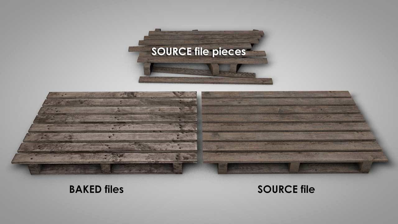 Dirty Wooden Pallets Low-poly 3D model_16