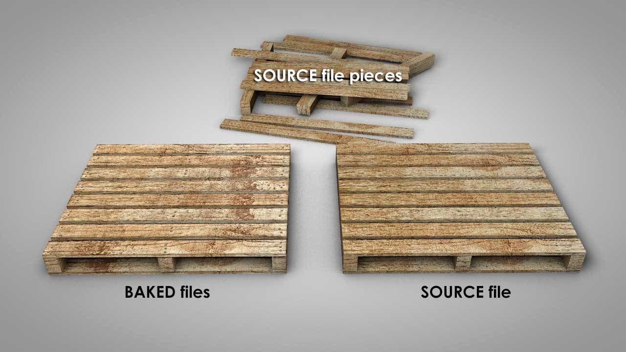 Dirty Wooden Pallets Low-poly 3D model_13