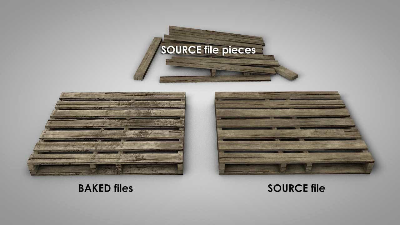 Dirty Wooden Pallets Low-poly 3D model_14